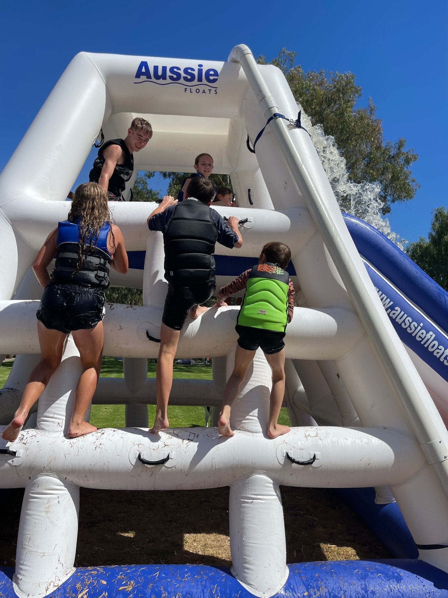 Aussie Floats inflatable water slide side view