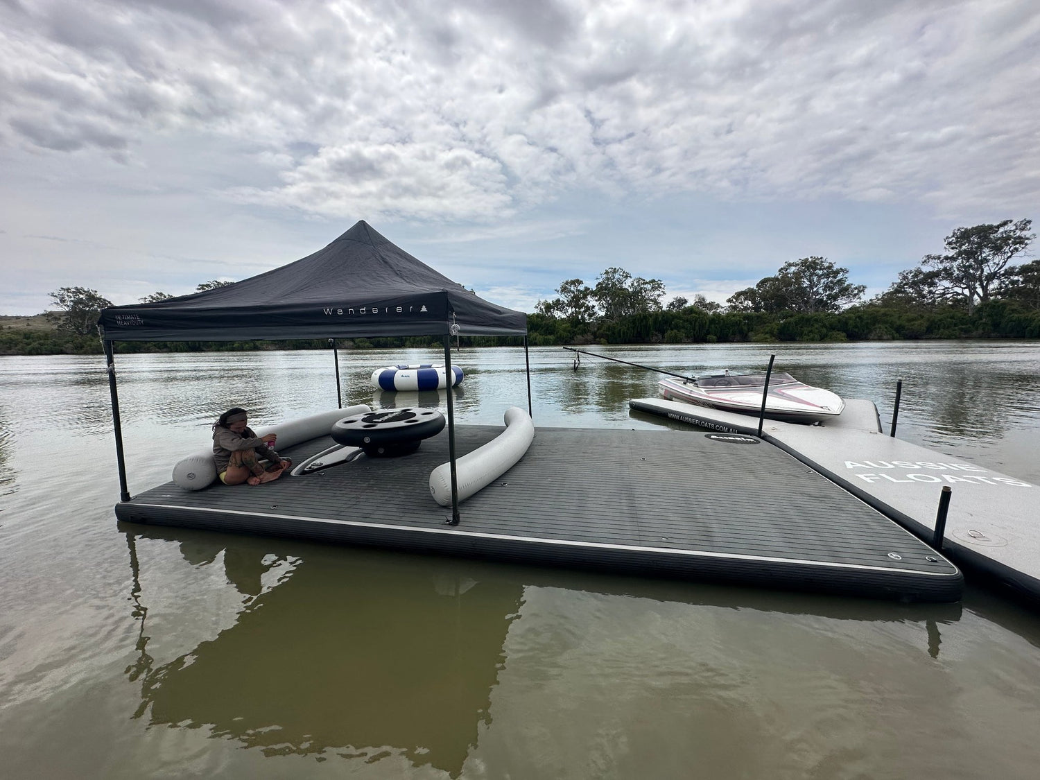 Aussie Floats houseboat deck extension adding extra living space on the water