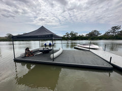 Aussie Floats houseboat deck extension adding extra living space on the water