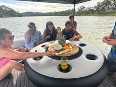 Aussie Floats Party Pad inflatable platform seating multiple people
