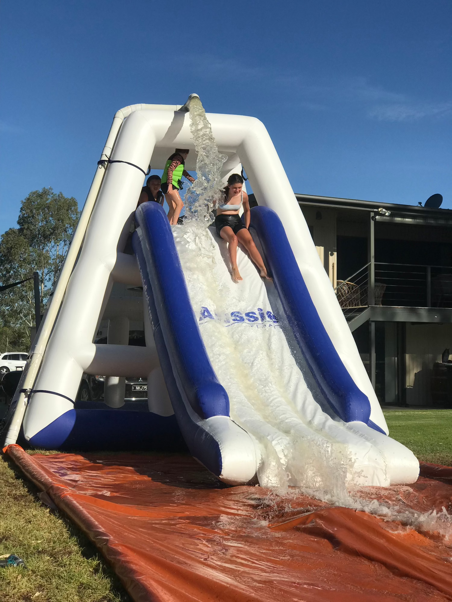 Aussie Floats inflatable water slide for boats and pontoons