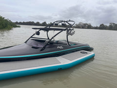 Aussie Floats Walk Up Series pontoon with non-slip Waterwood deck