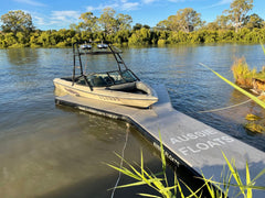 Aussie Floats custom coloured inflatable boat dock